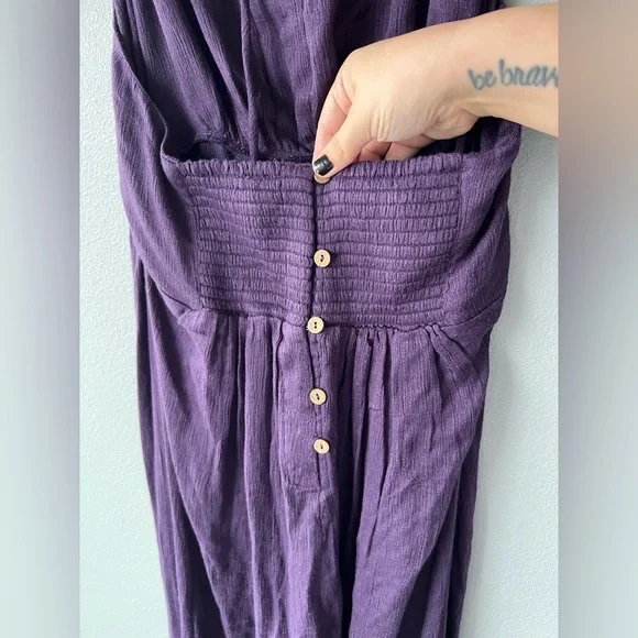 Free People purple Always Ready halter neck wide leg jumpsuit Women’s Sz XL NWT - Picture 6 of 9